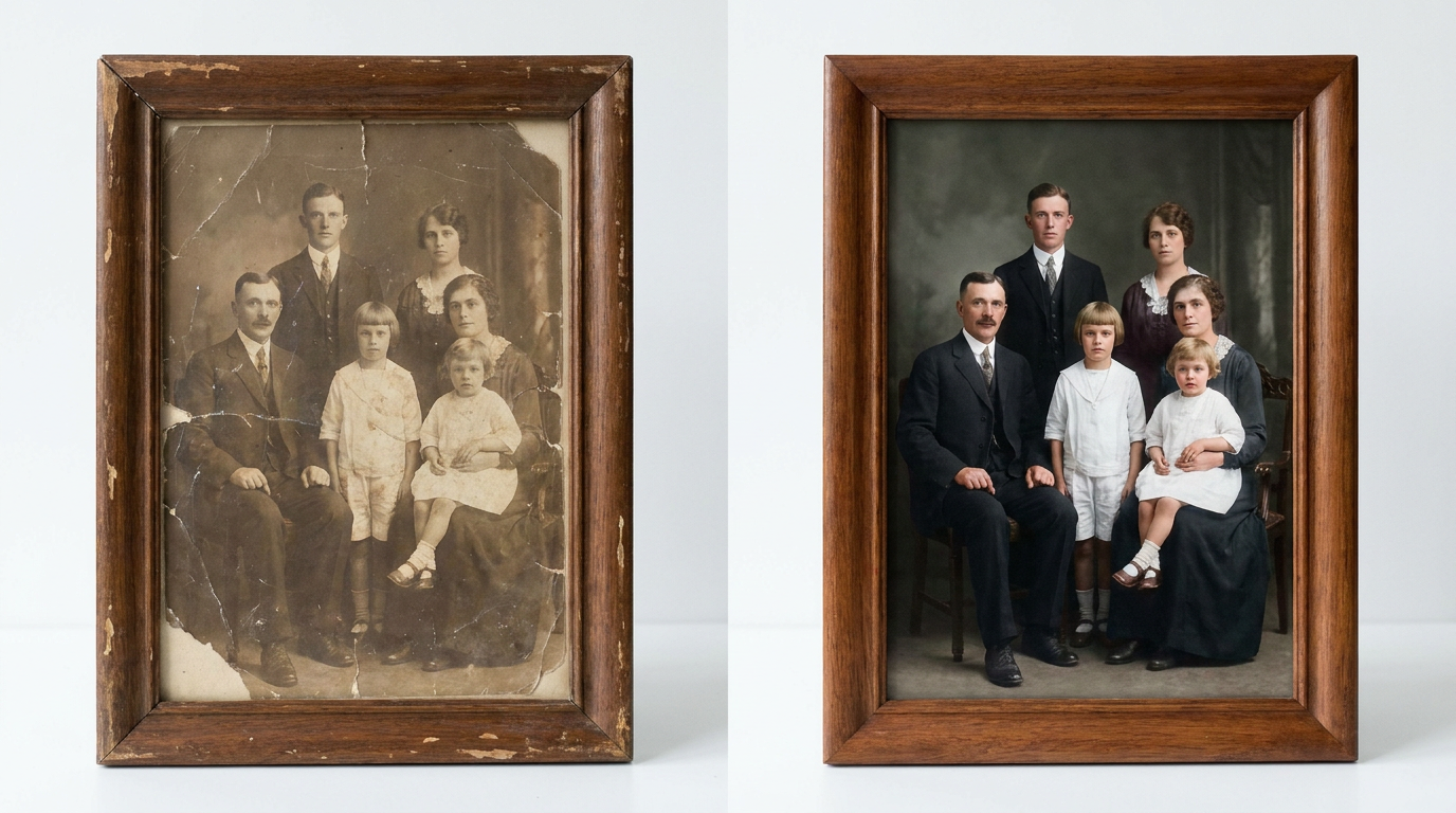 AI Enhance Old Photos for Free — Restore and Upscale Family Memories