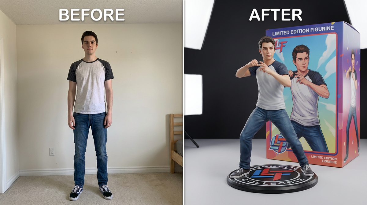 3D Figurine Maker before and after example