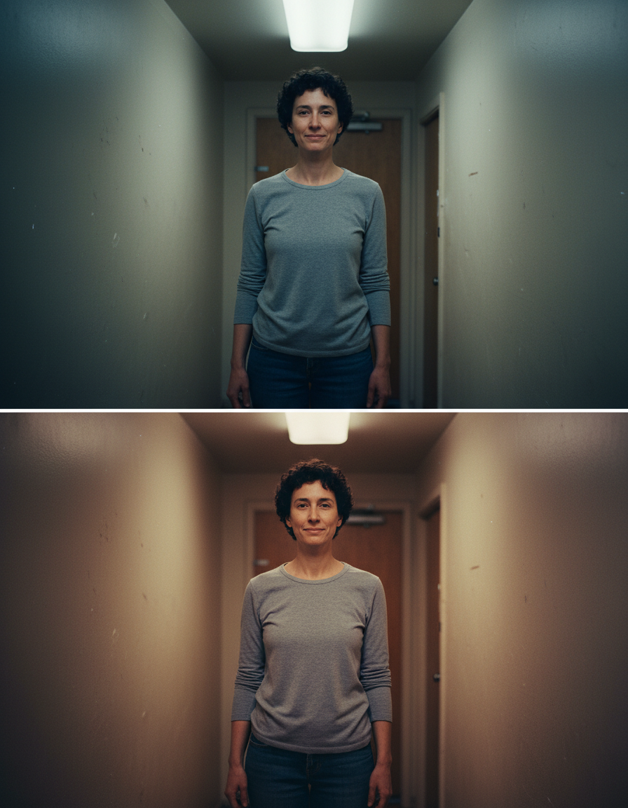 Aesthetic Photo Editor before and after example
