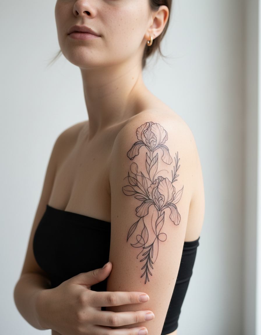 Birth Flower Tattoo Designer before and after example