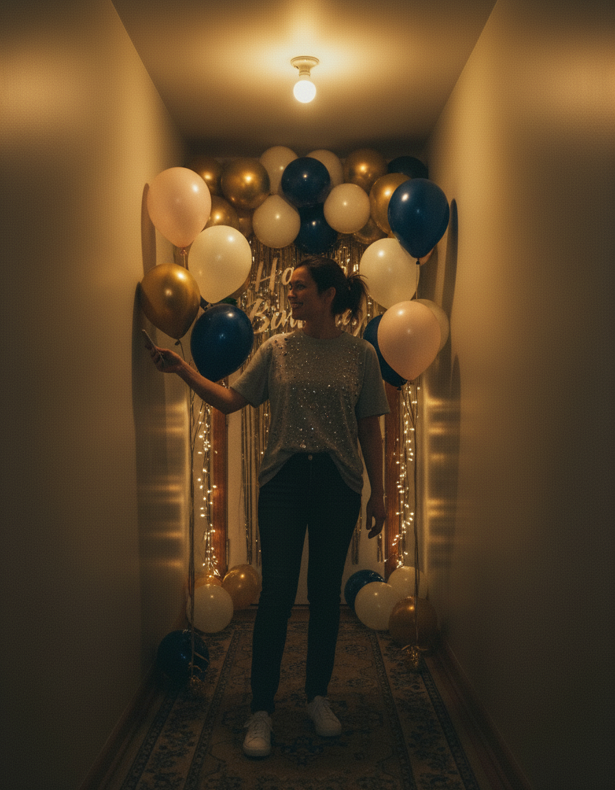 Birthday Photo Editor before and after example
