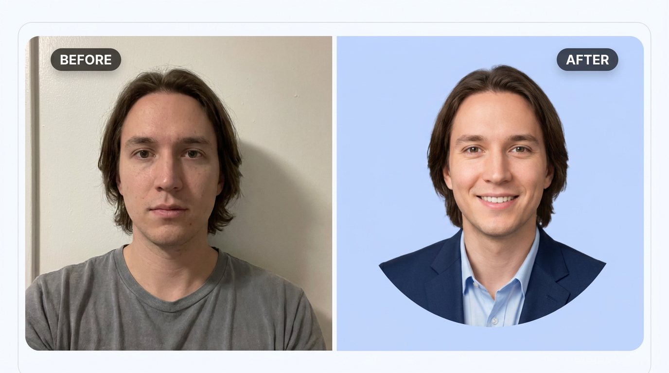 AI Corporate Avatar Maker before and after example