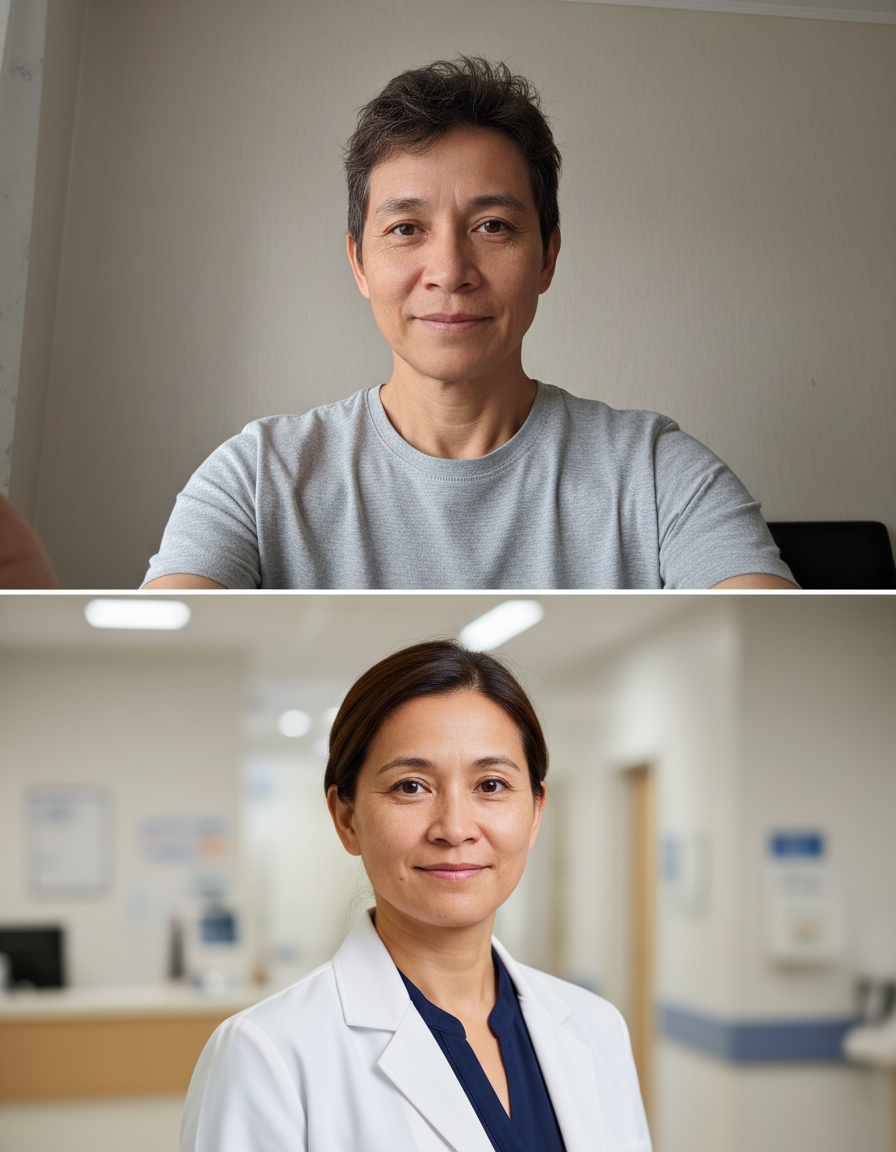 Doctor Headshot Generator before and after example