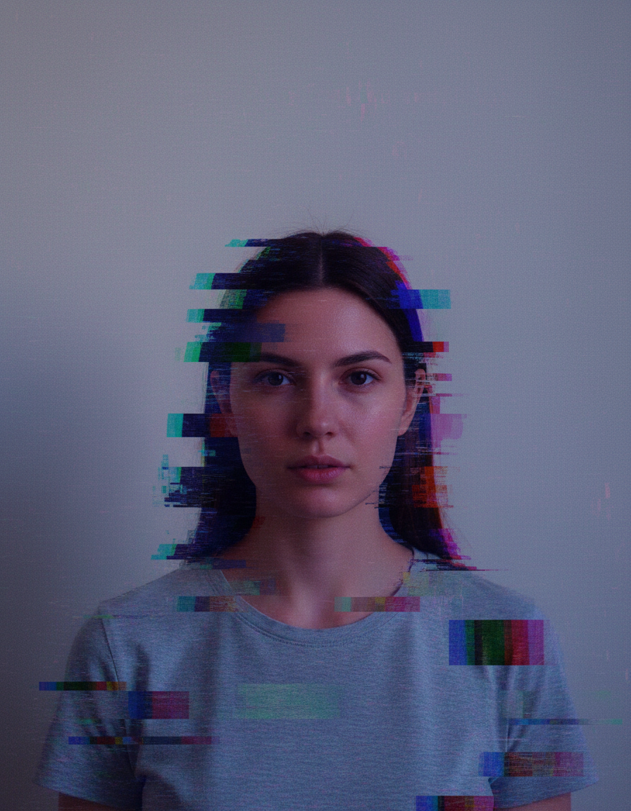Glitch Effect Generator before and after example