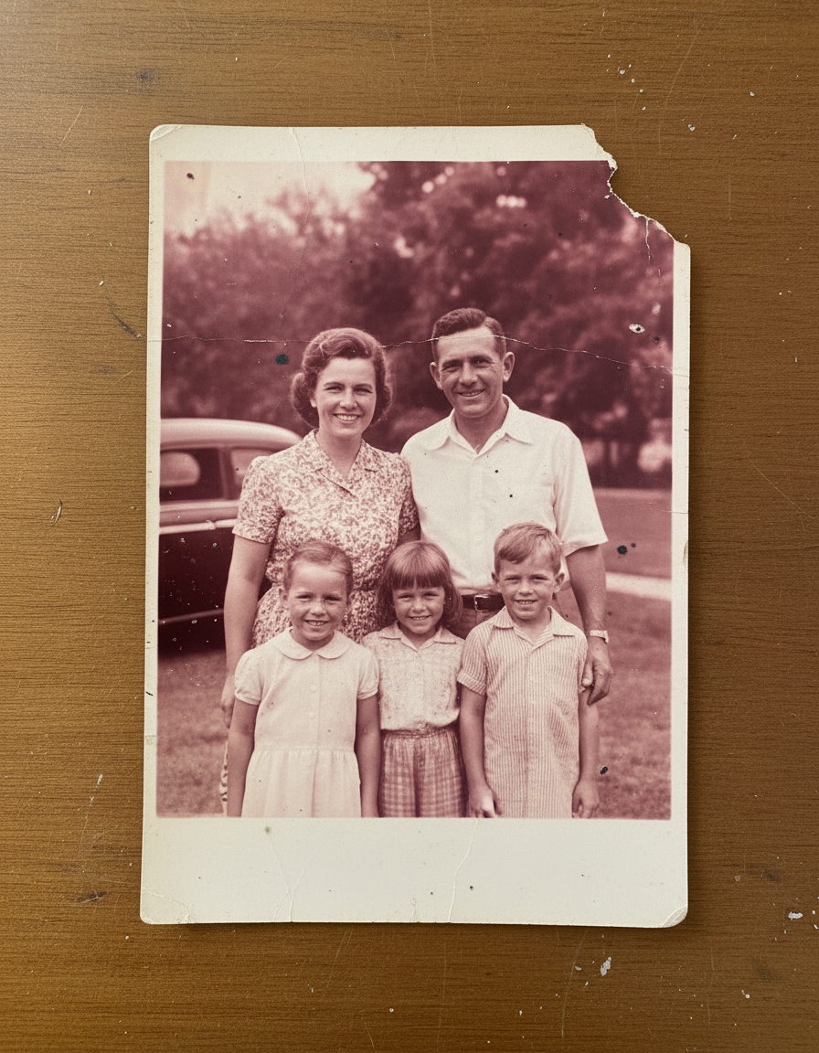 Old Photo Restoration before and after example