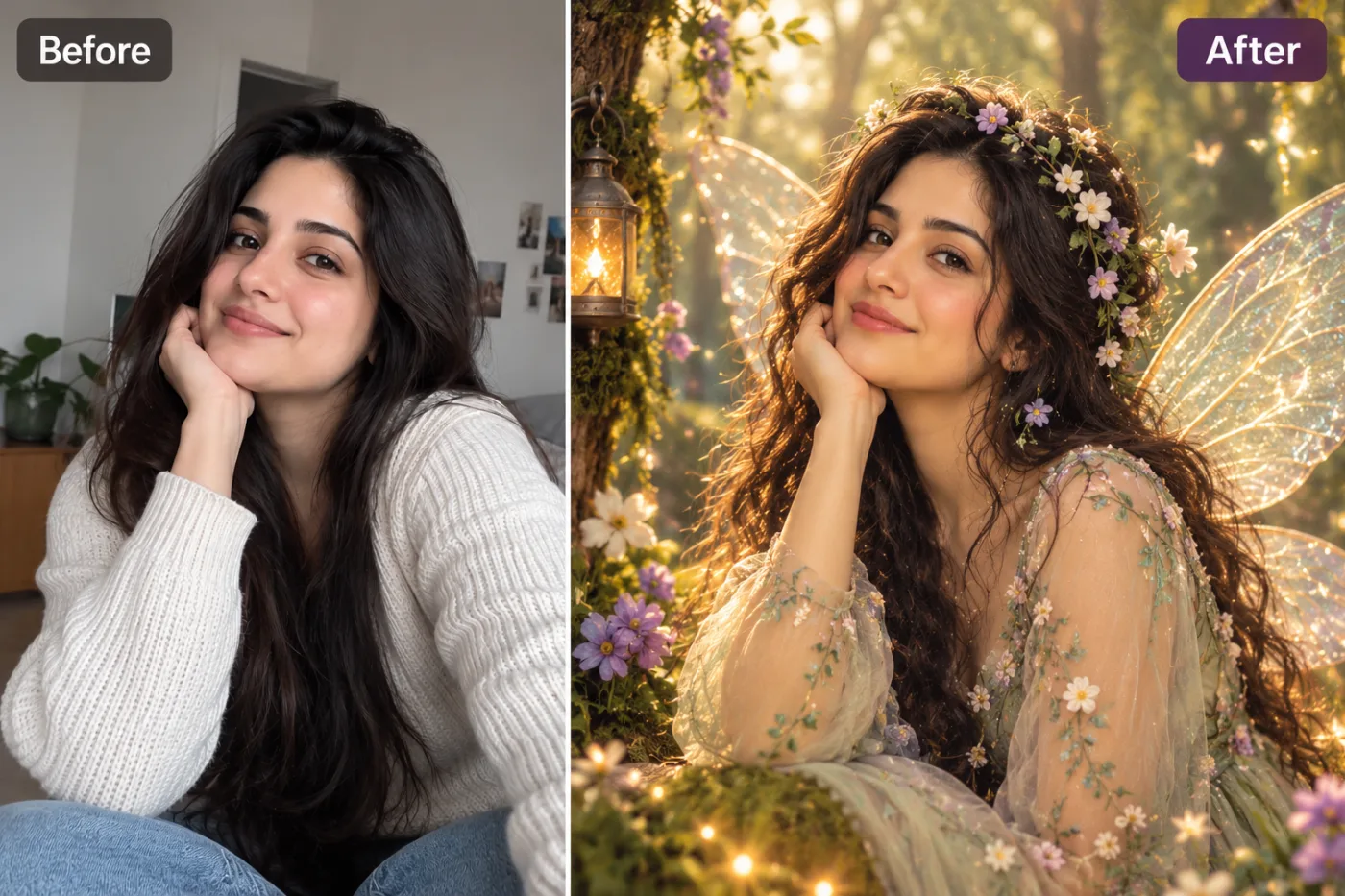 Fairy Filter — before and after