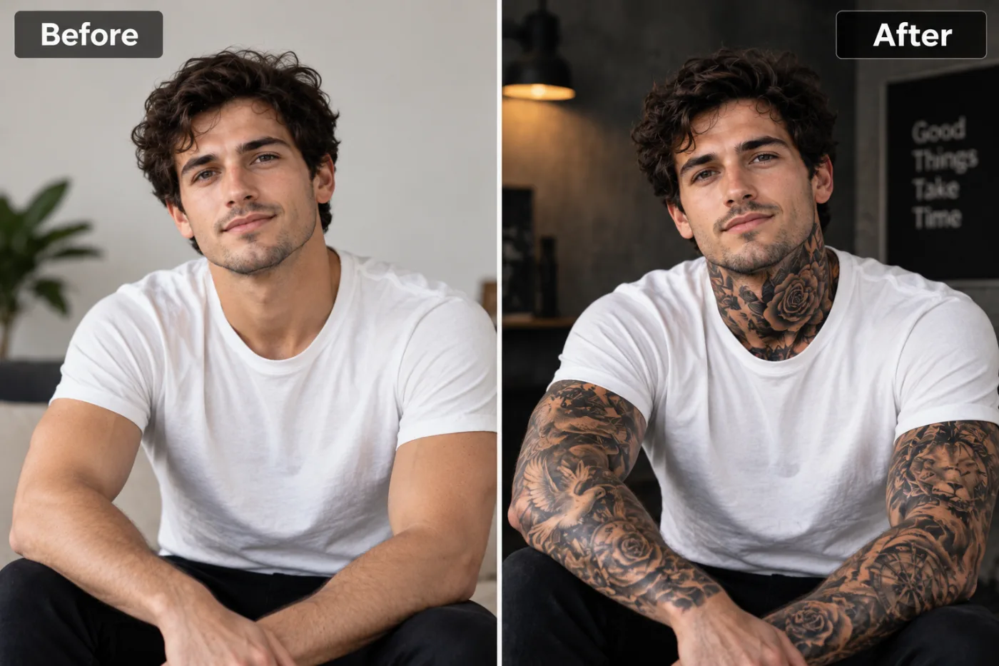 Tattoo Design Generator — before and after