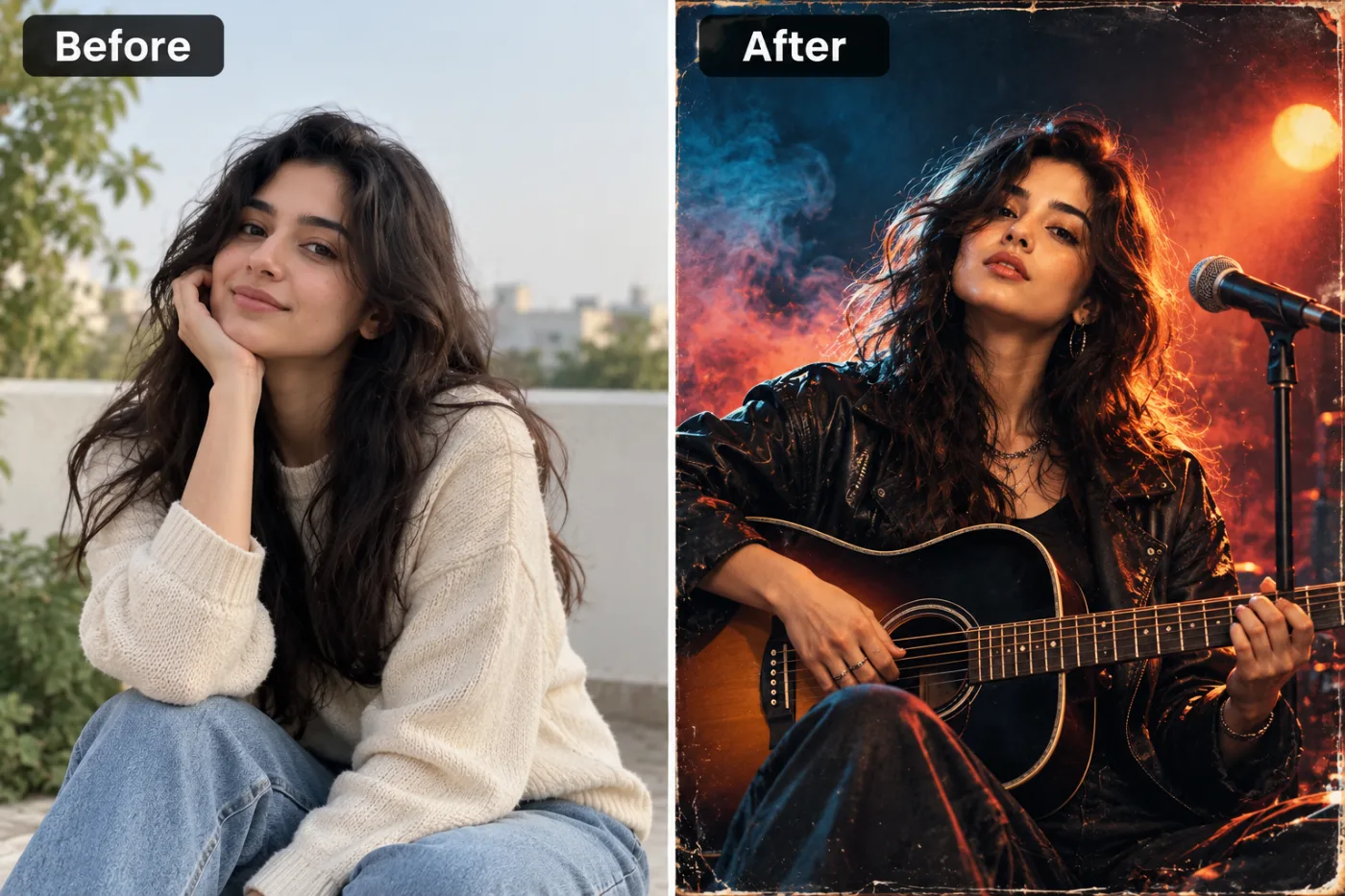 Album Cover Generator — before and after