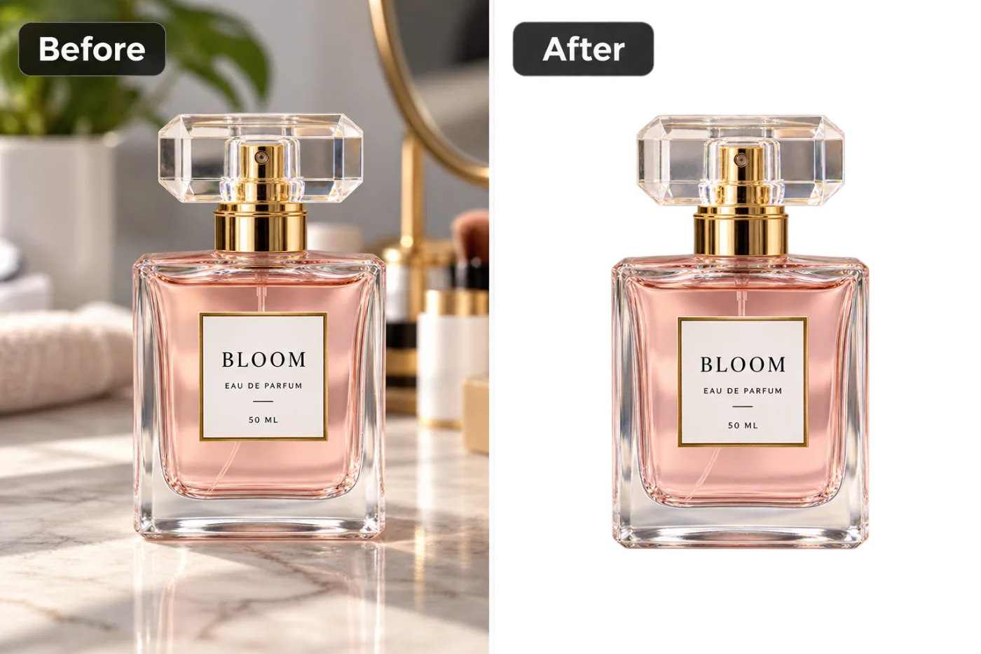 AI Background Remover — before and after