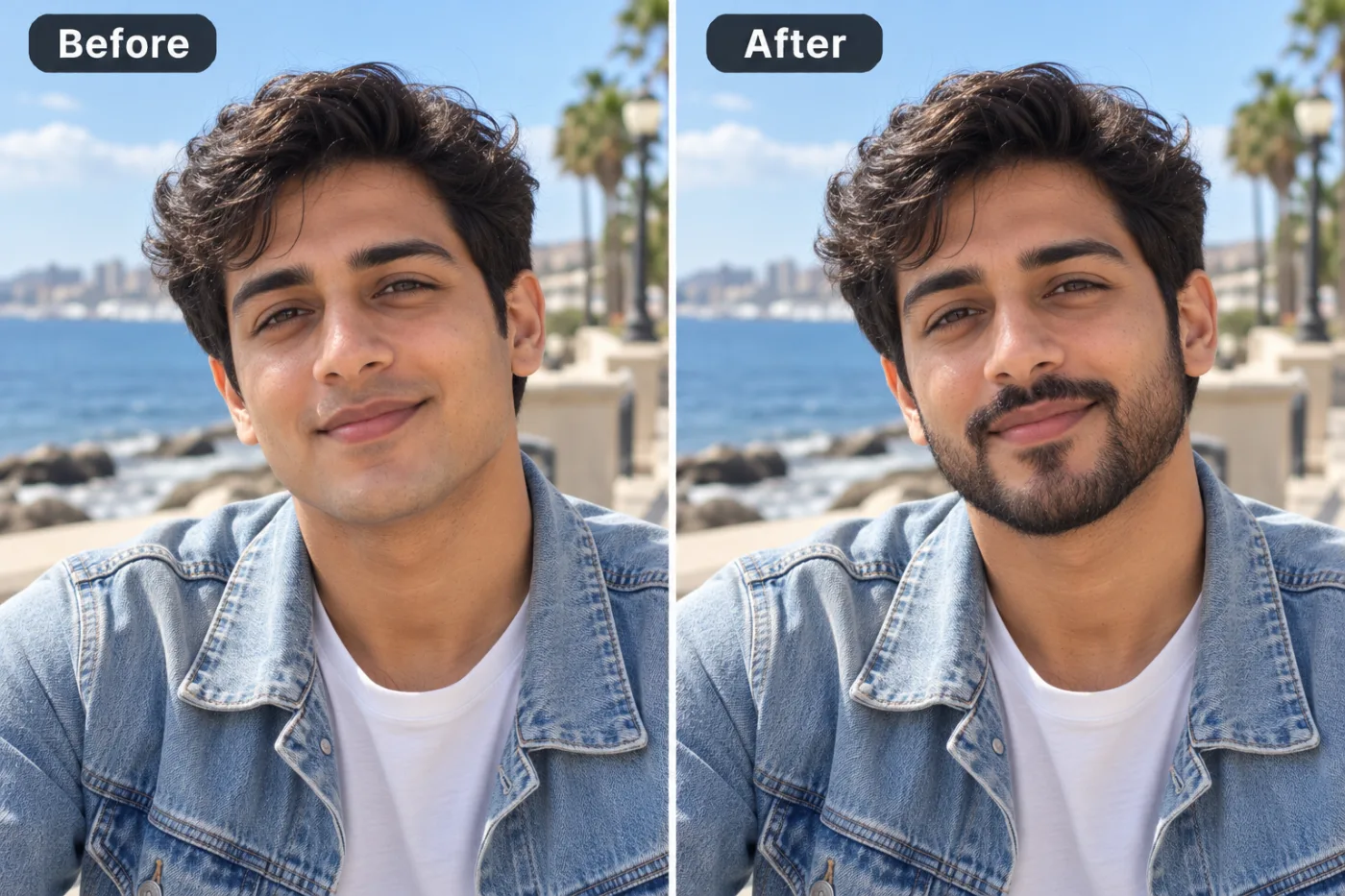 Beard Filter — before and after