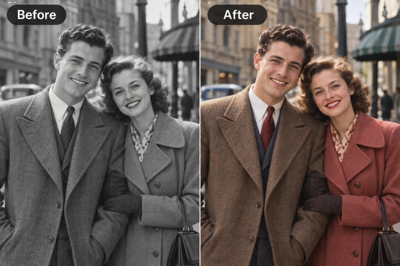 B&W to Color Converter — before and after