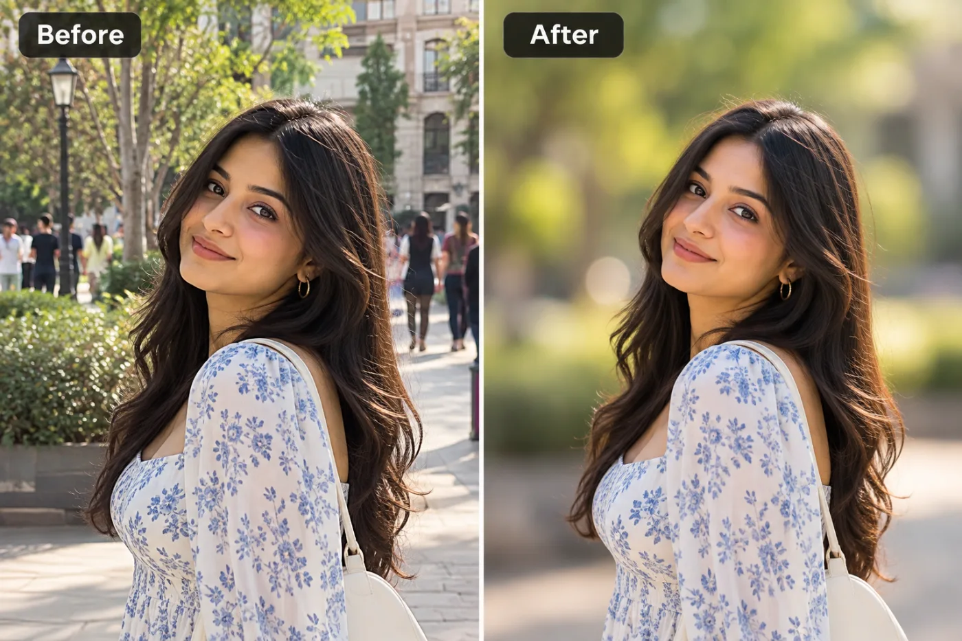 Background Blur Tool — before and after