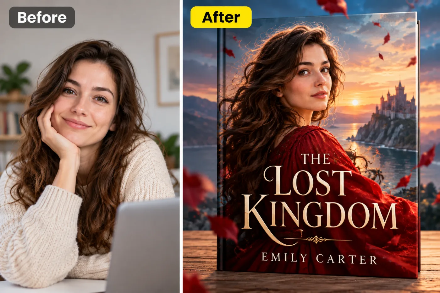 Book Cover Generator — before and after