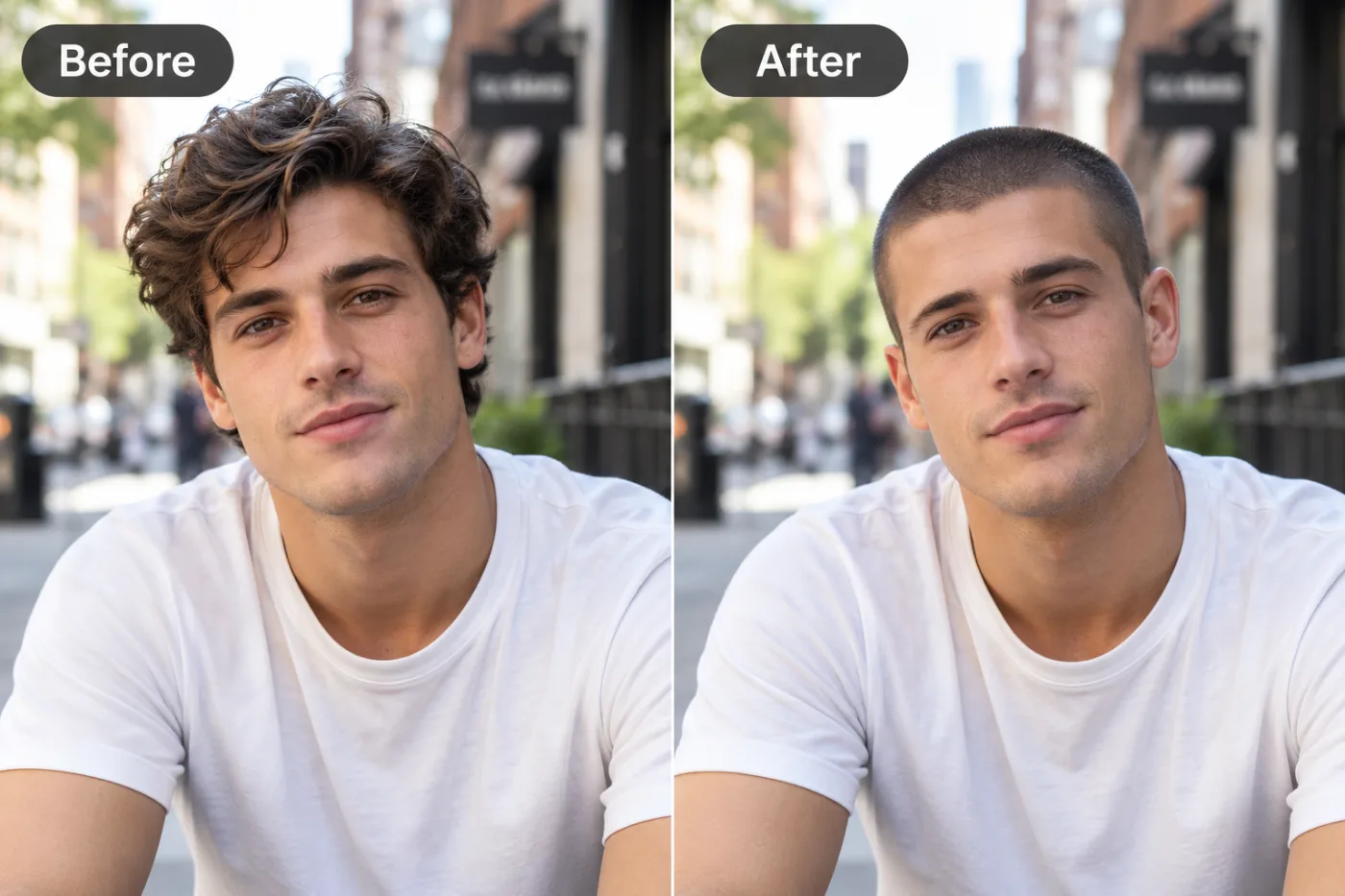 Buzz Cut Filter — before and after