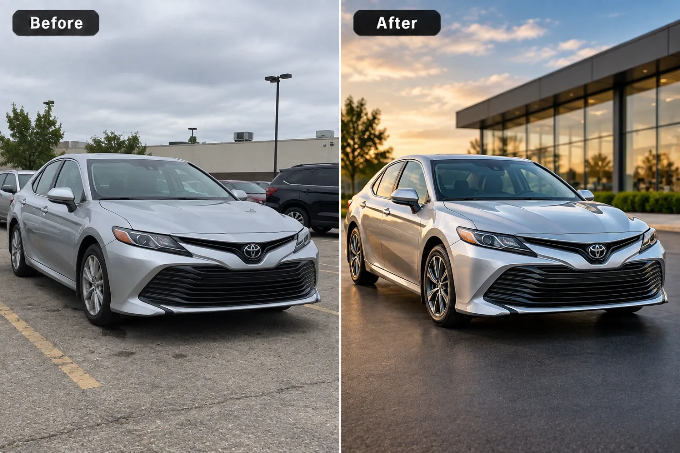 Car Photo Editor — before and after