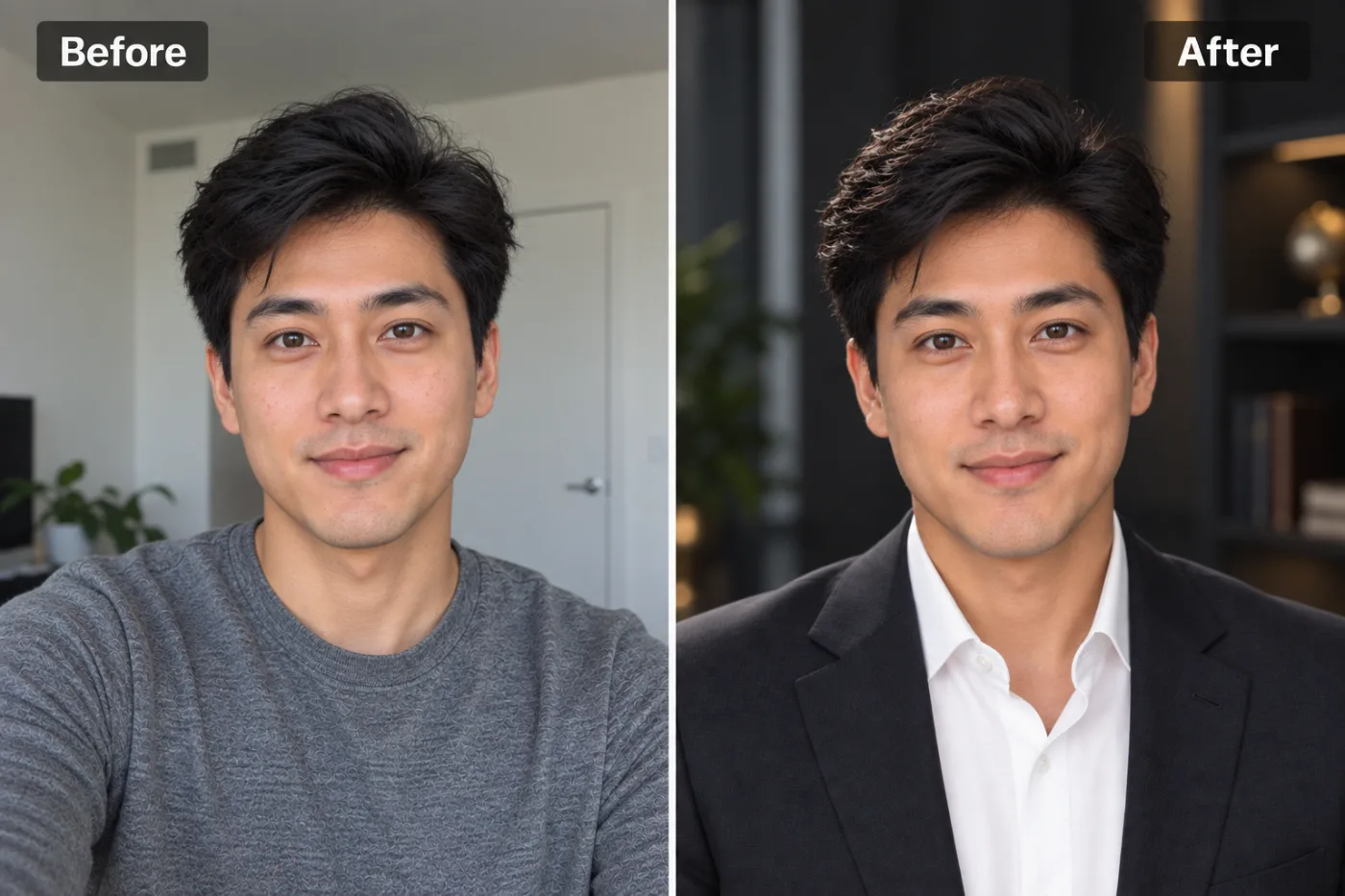 CEO Headshot Generator — before and after