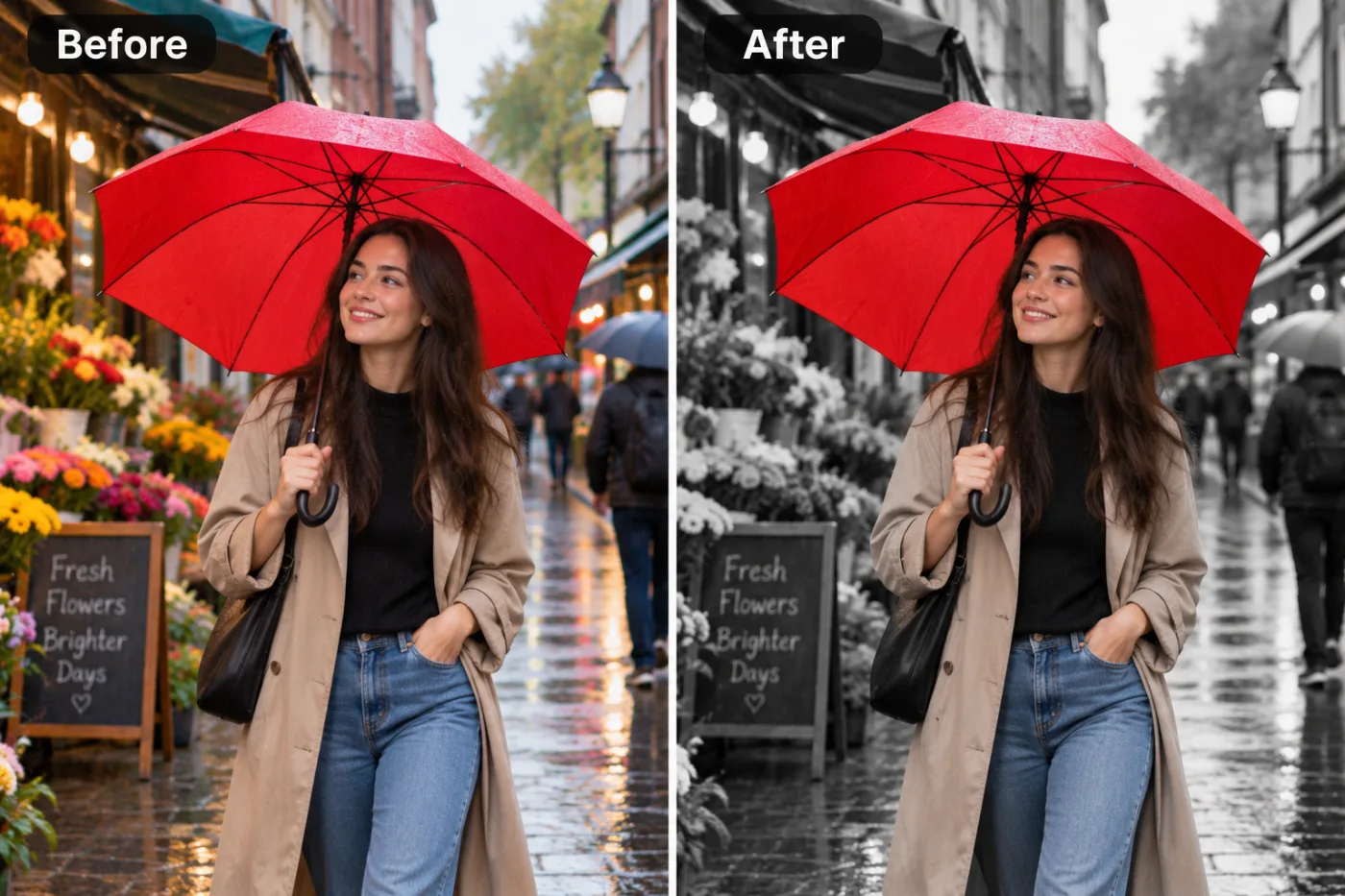 Color Splash Effect — before and after