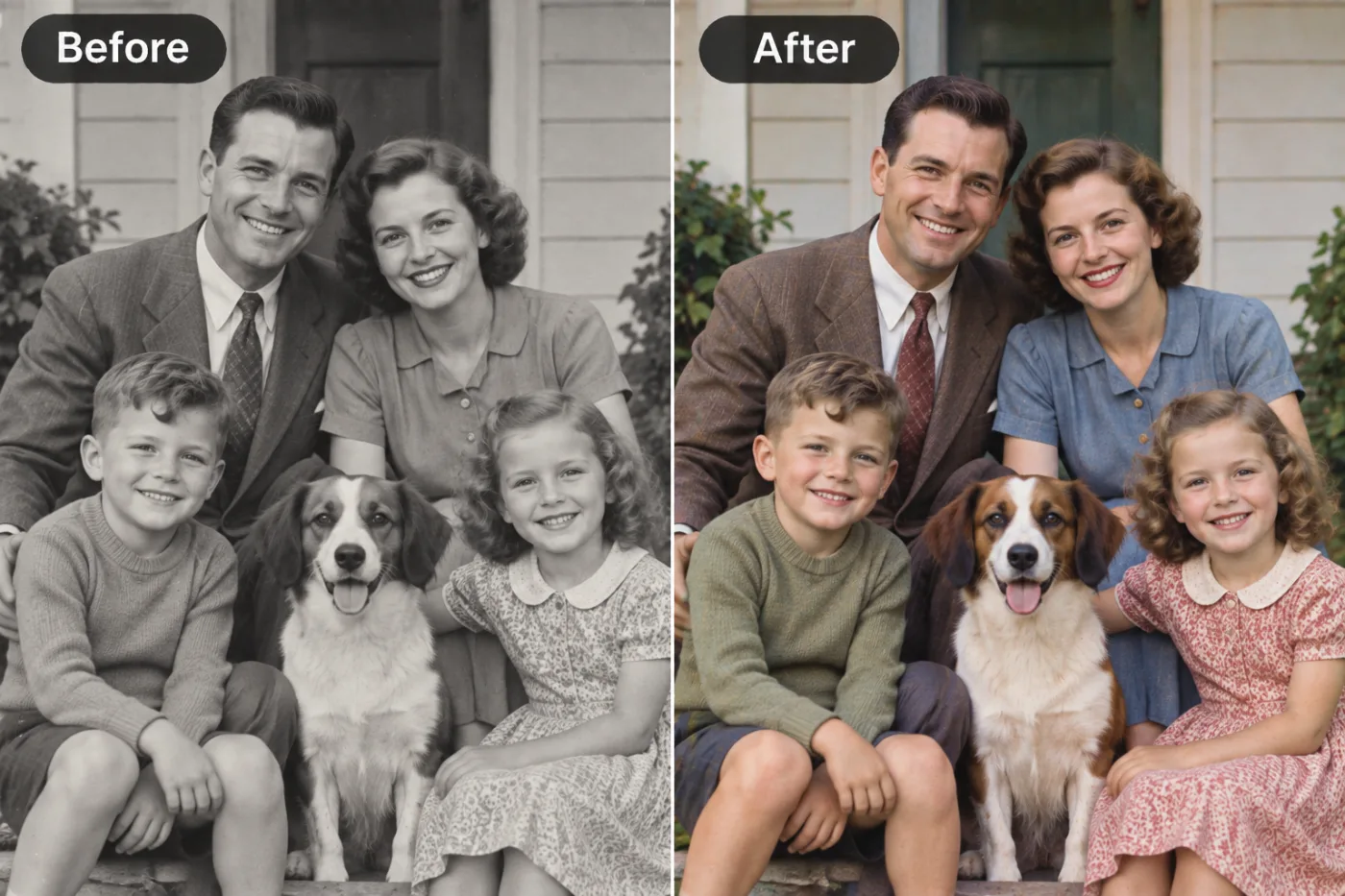 Photo Colorizer — before and after