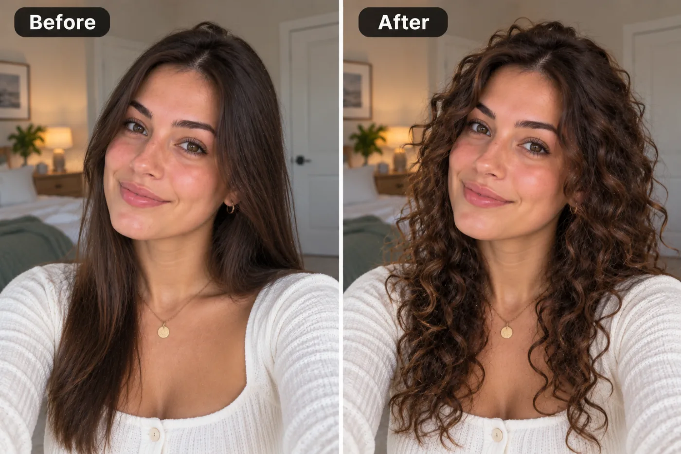 Curly Hair Filter — before and after