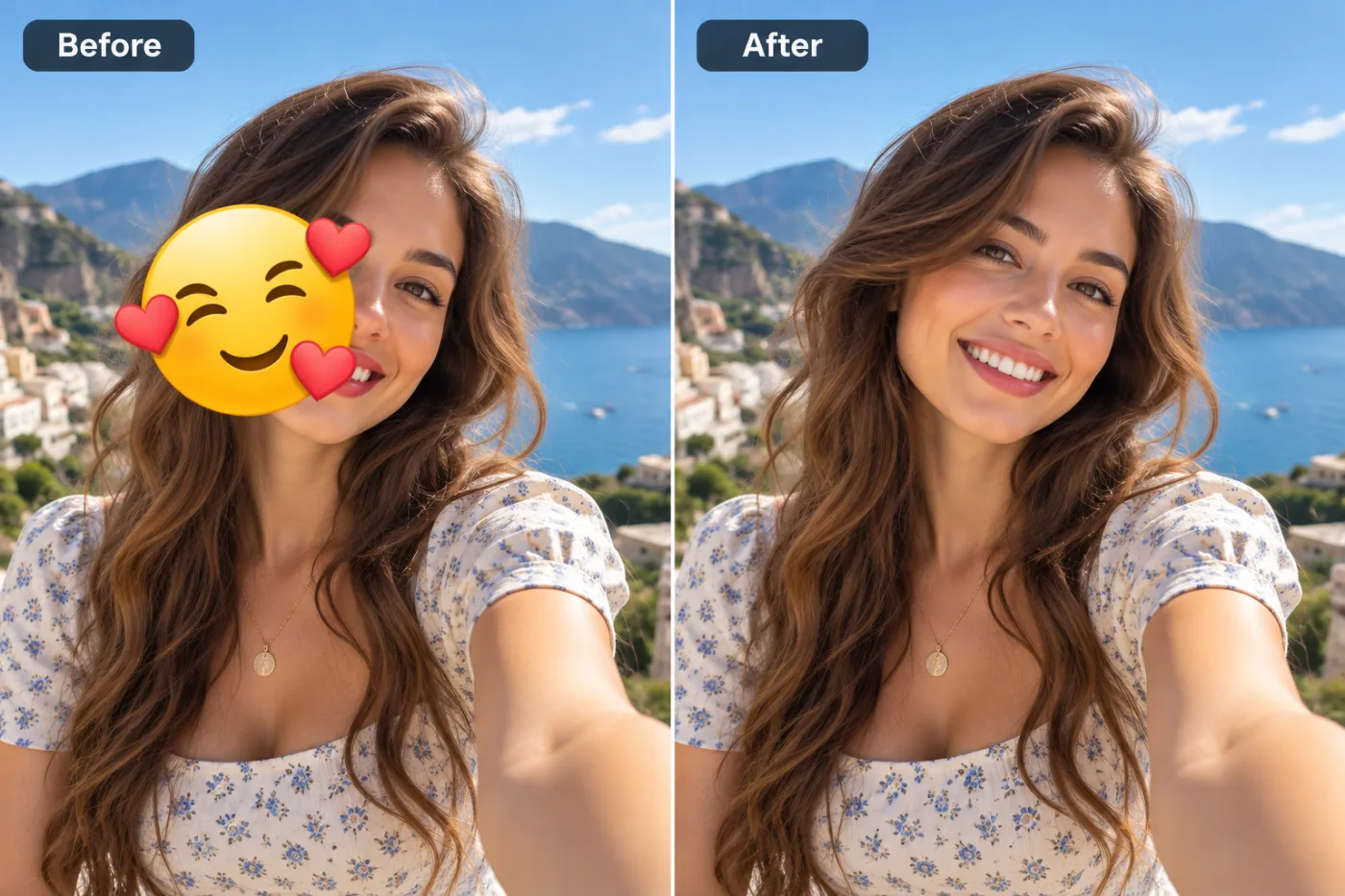 Emoji & Sticker Remover — before and after