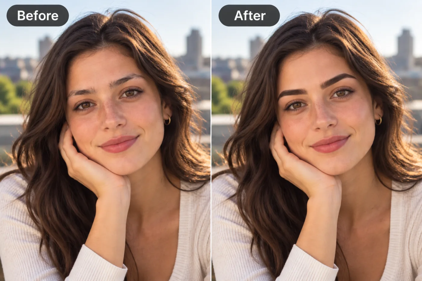 Eyebrow Shape Filter — before and after