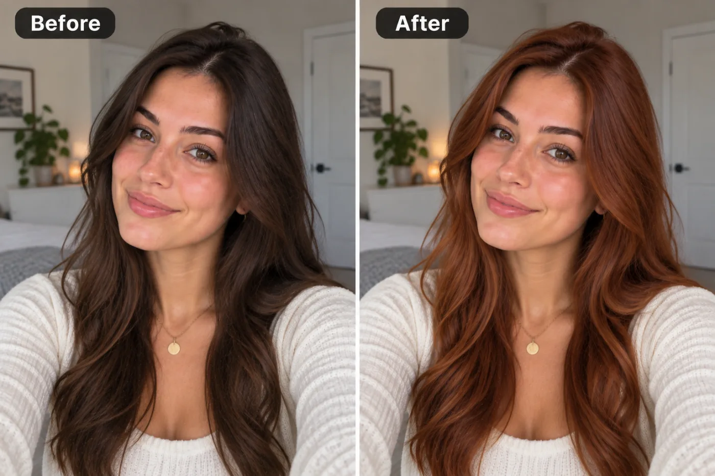 Hair Color Changer — before and after