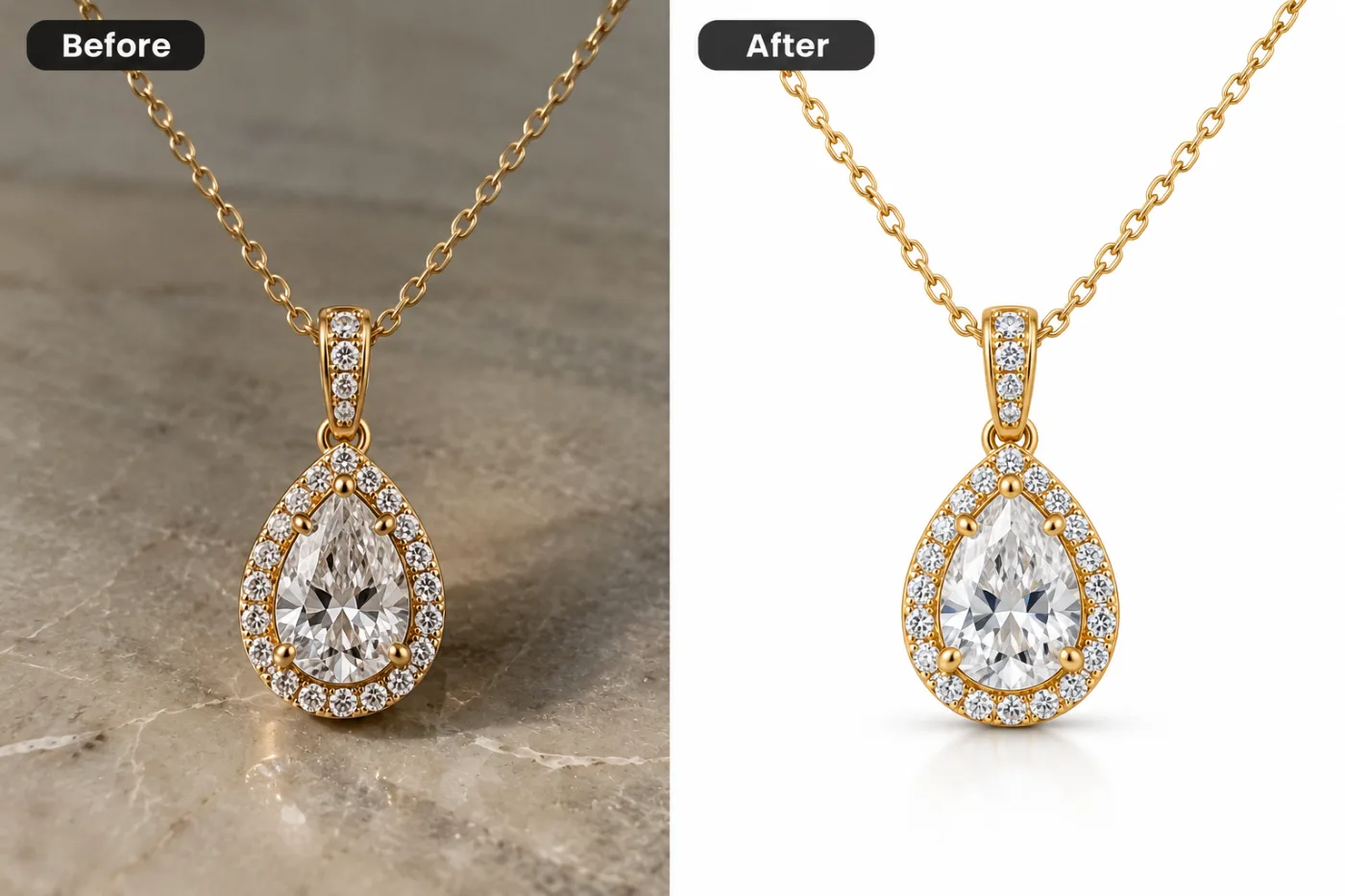 Jewelry Photo Editor — before and after