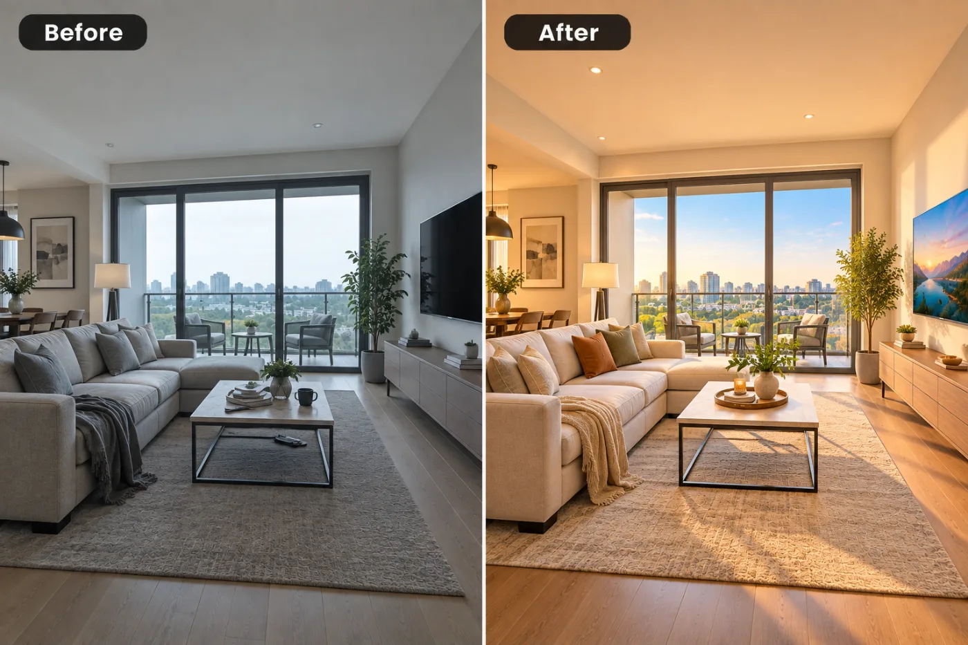 Real Estate Photo Editor — before and after