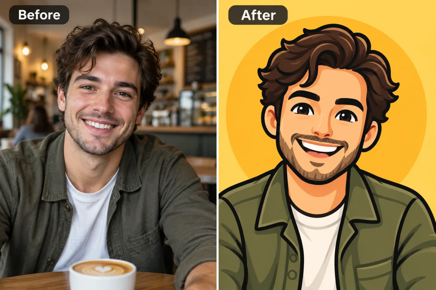 Image to Emoji Maker — before and after