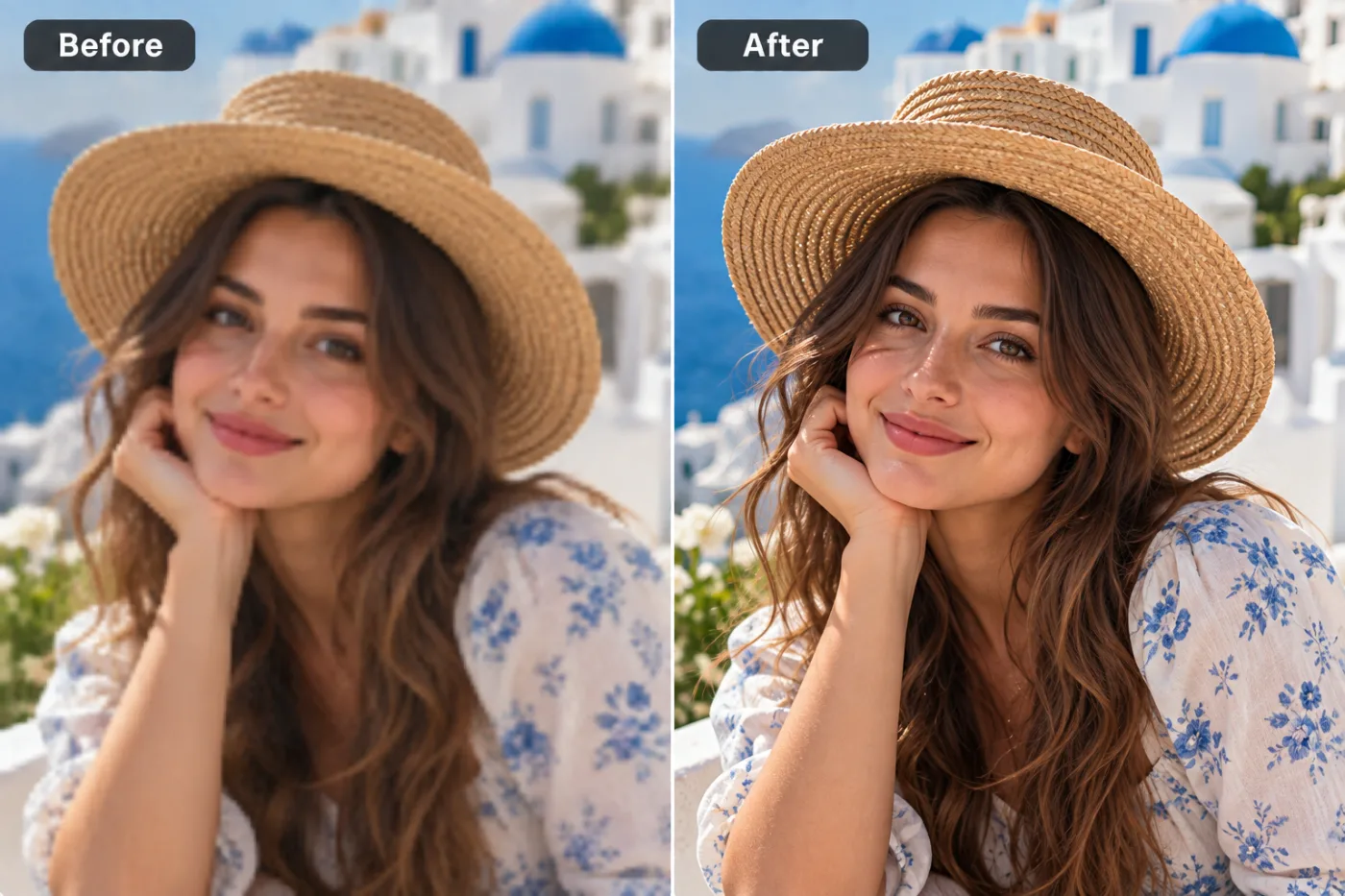 AI Image Upscaler — before and after