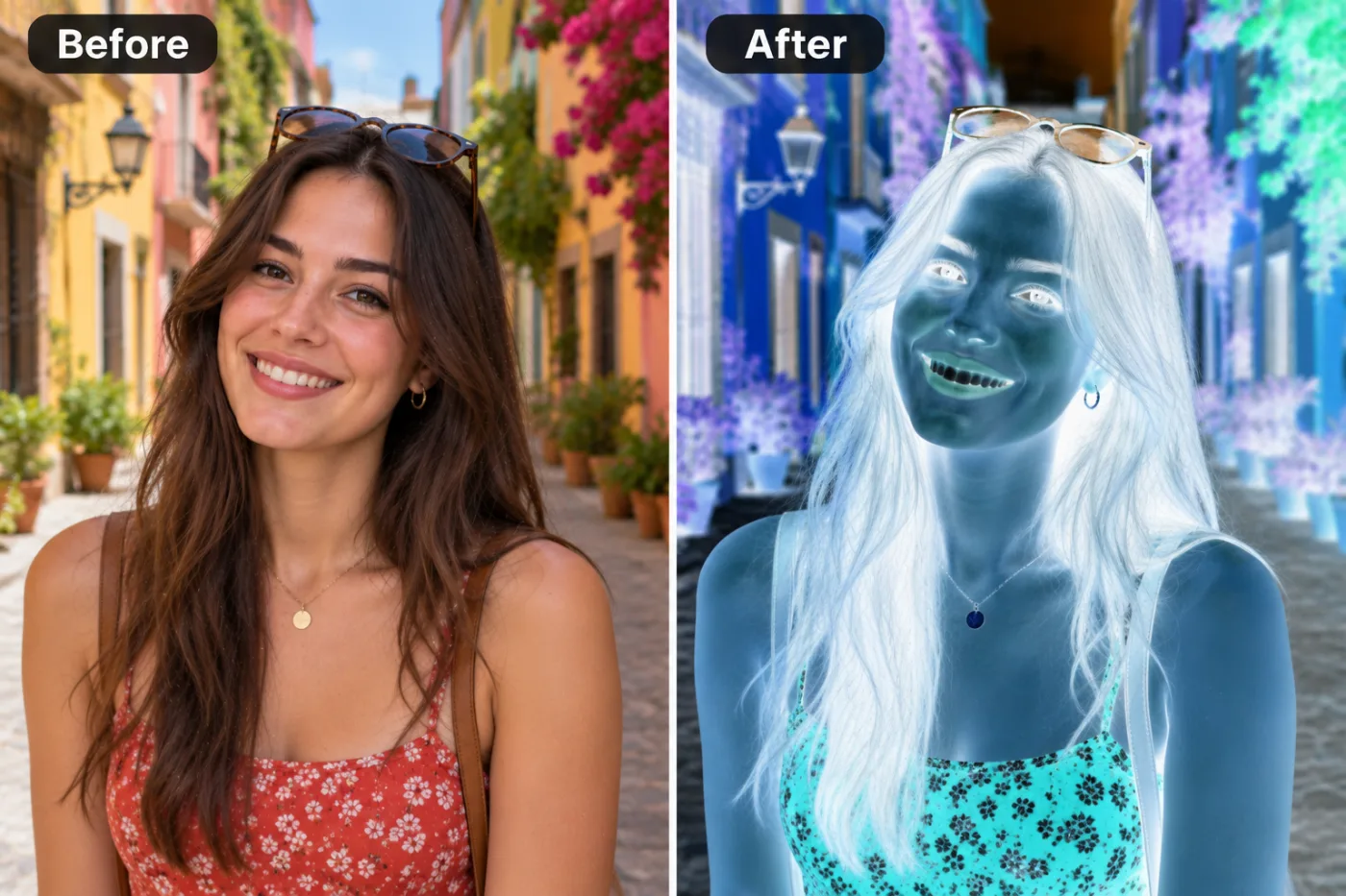 Color Inverter — before and after