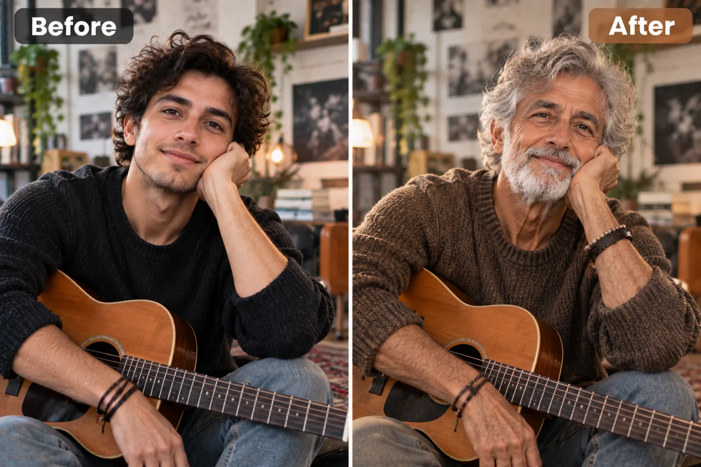 Old Age Filter — before and after