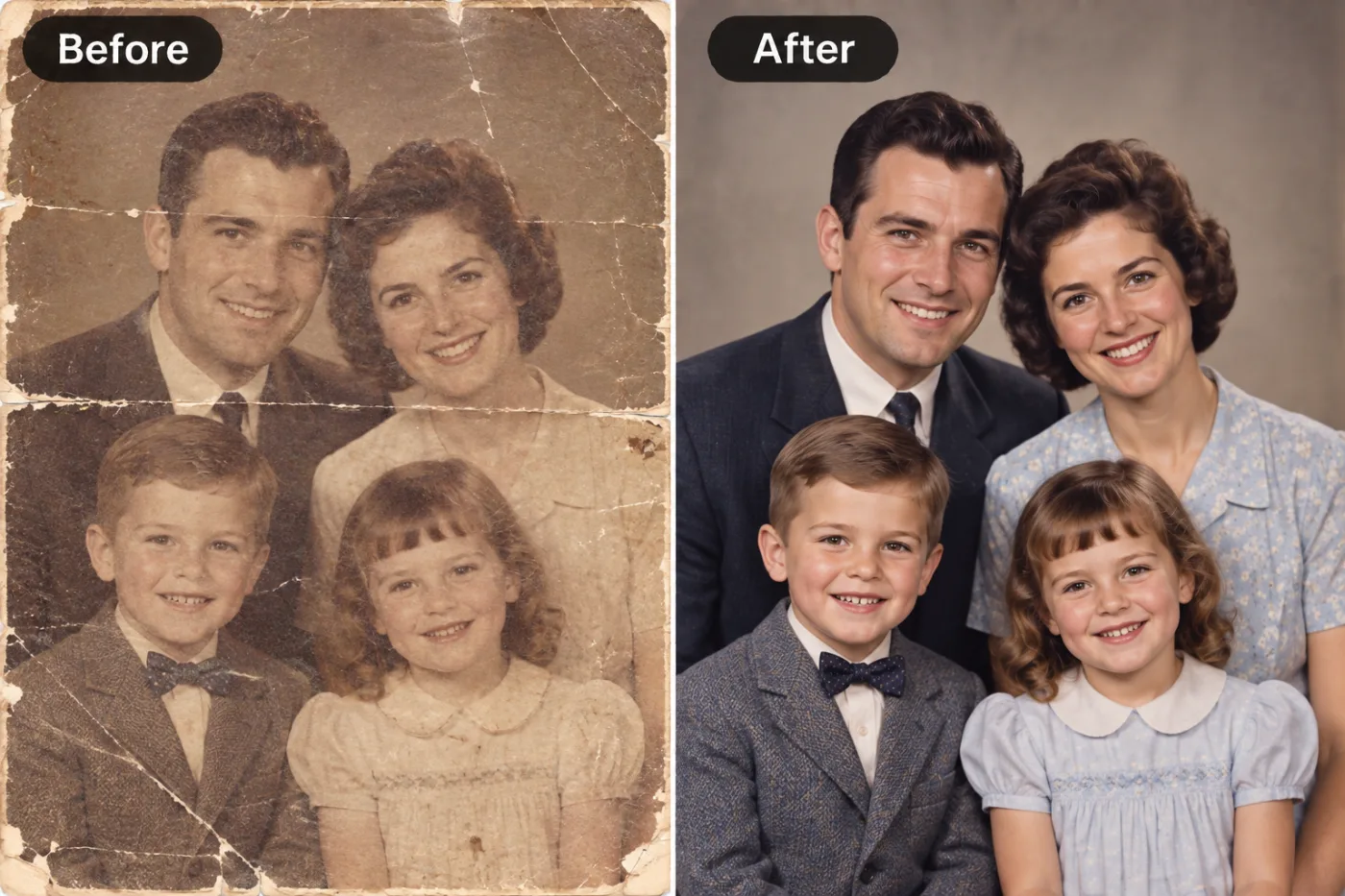 Old Photo Restoration — before and after