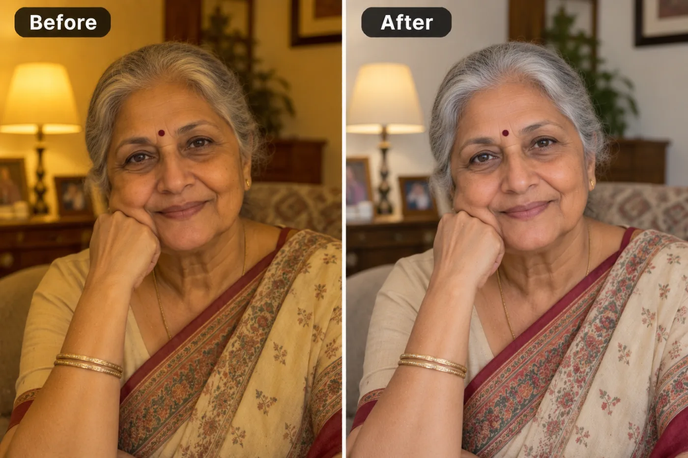 Photo Color Correction — before and after