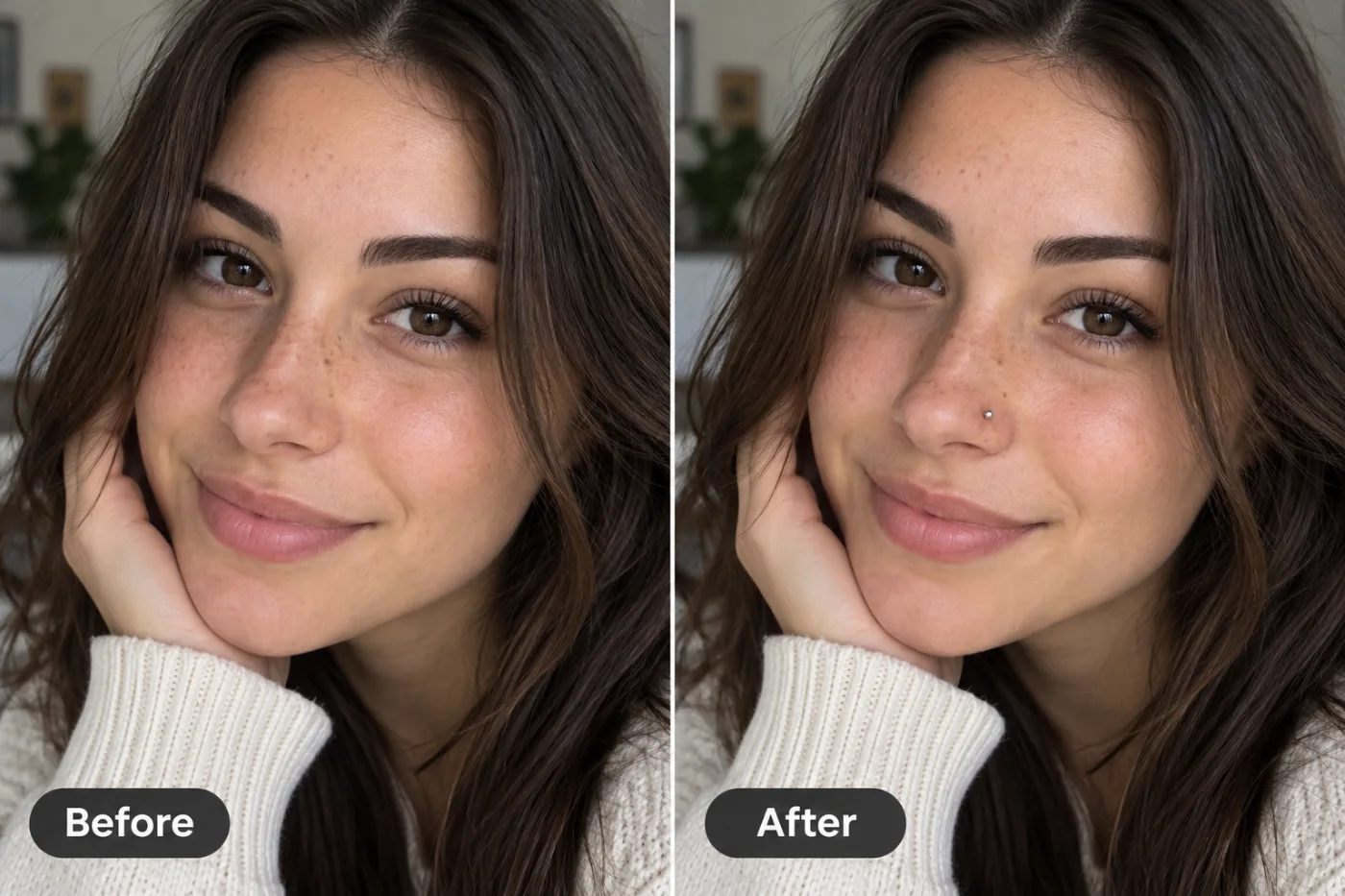 Piercing Filter — before and after