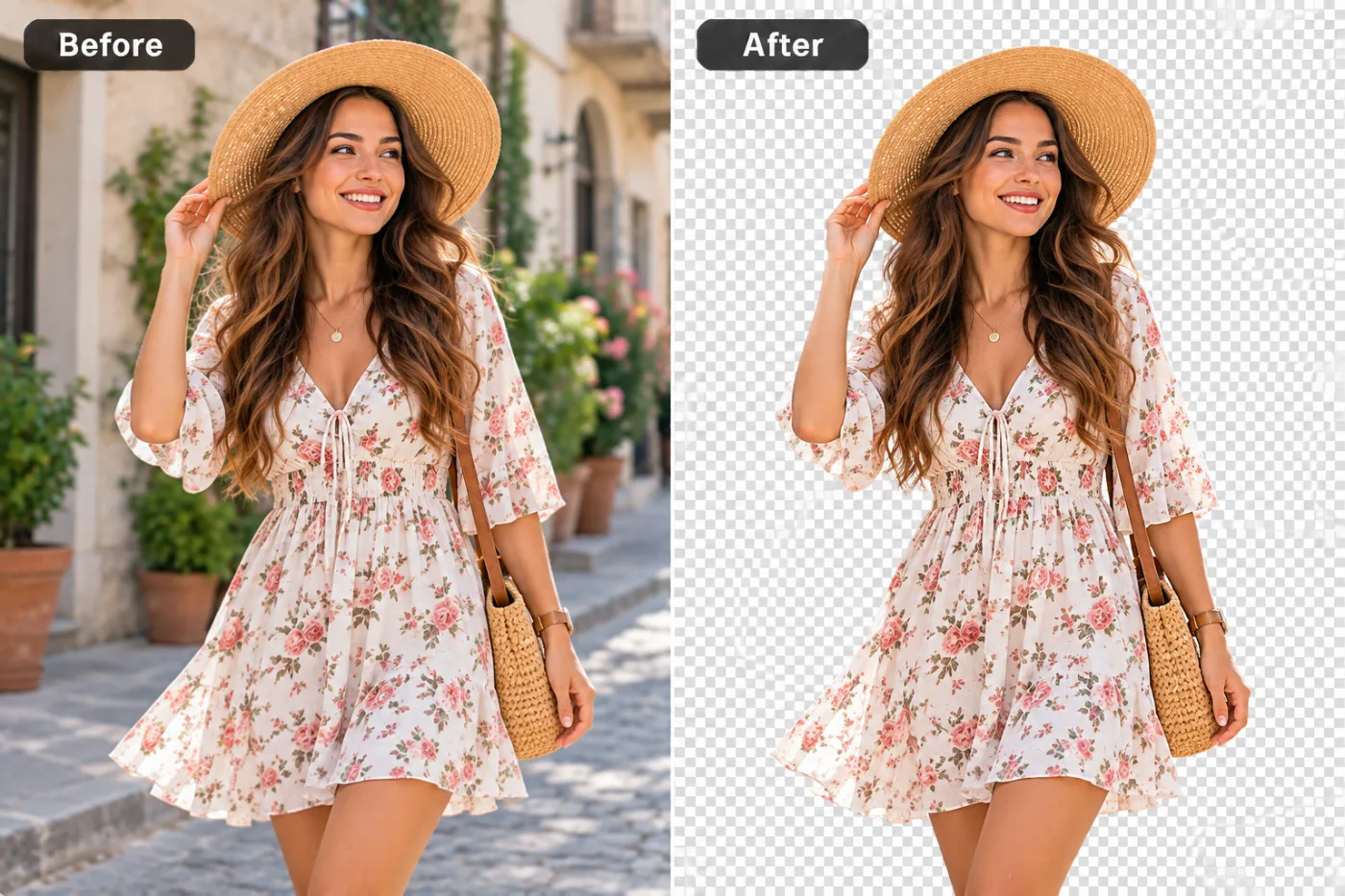 Transparent PNG Maker — before and after