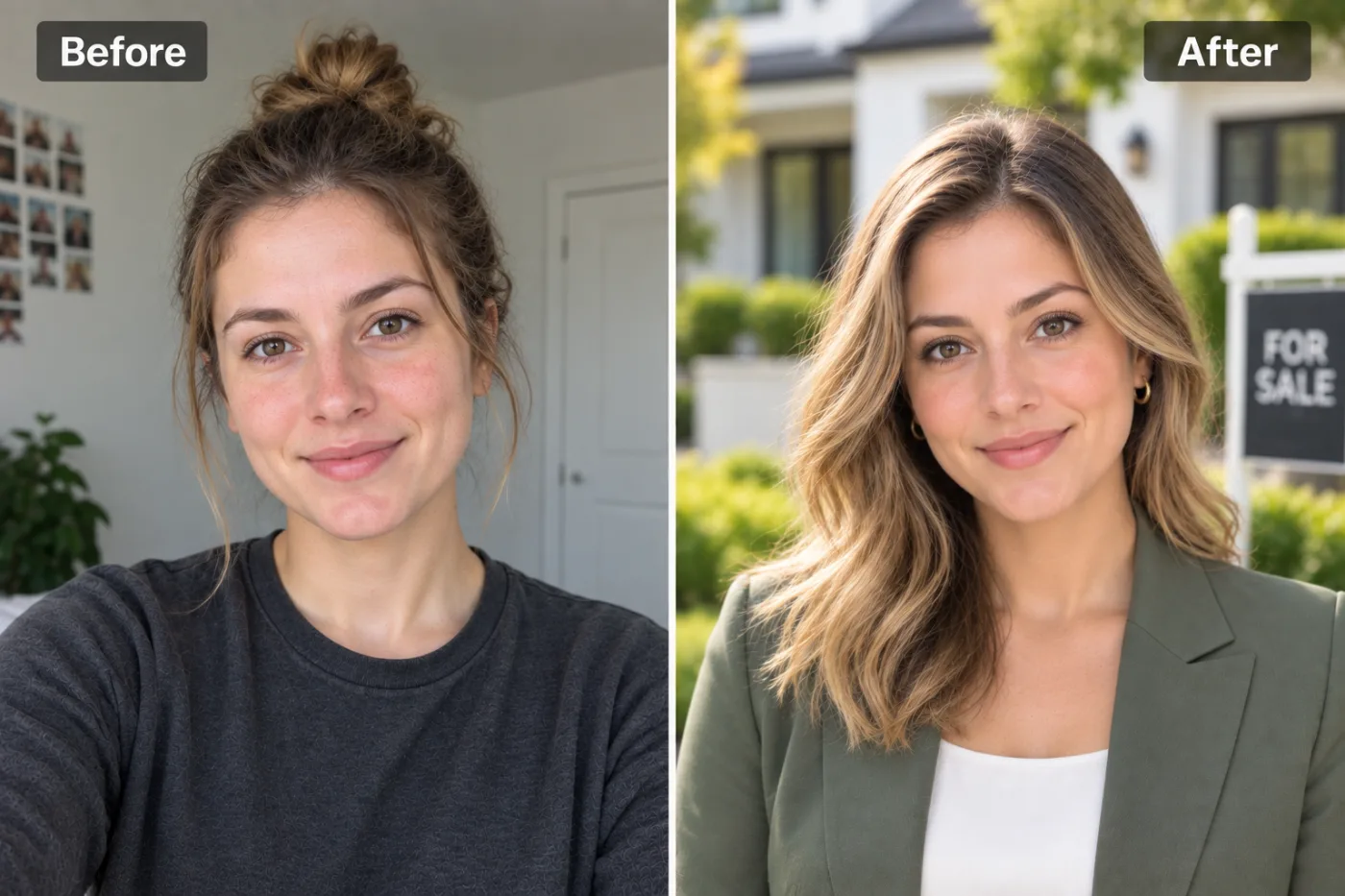 Realtor Headshot Generator — before and after