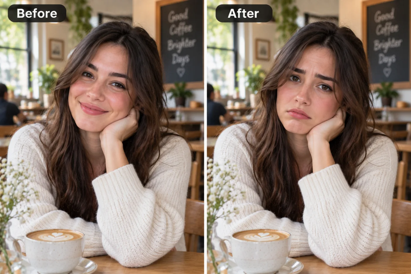 Expression Filter — Sad — before and after