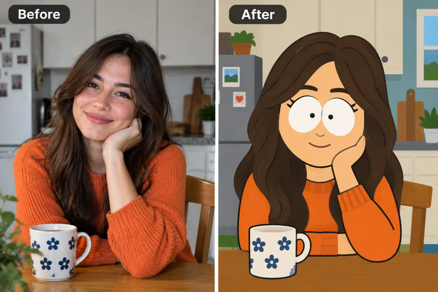Cut-Out Cartoon Maker — before and after