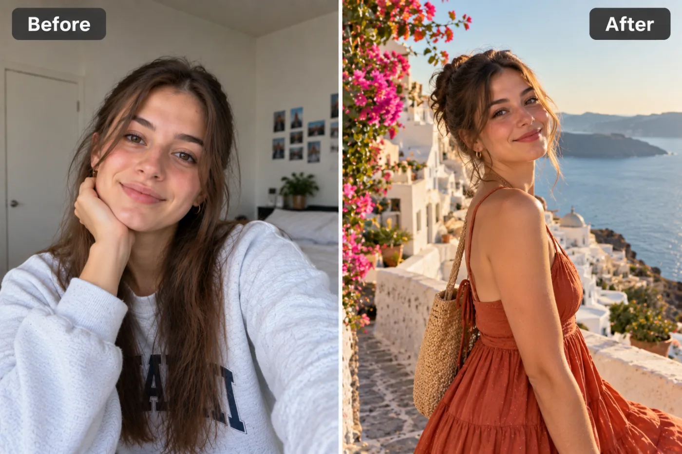 Travel Photo Editor — before and after