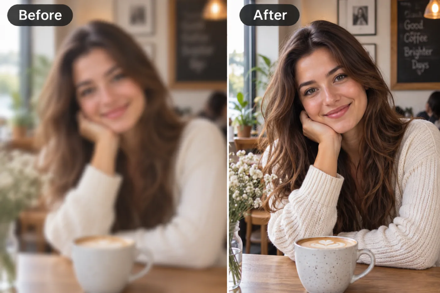 Image Unblur Tool — before and after